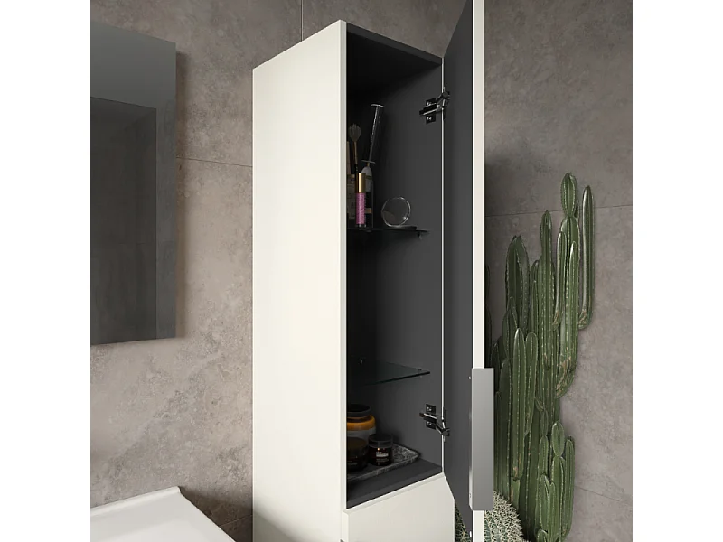 Colonne de salle de bain BURGBAD Olena 2 portes blanc brillant