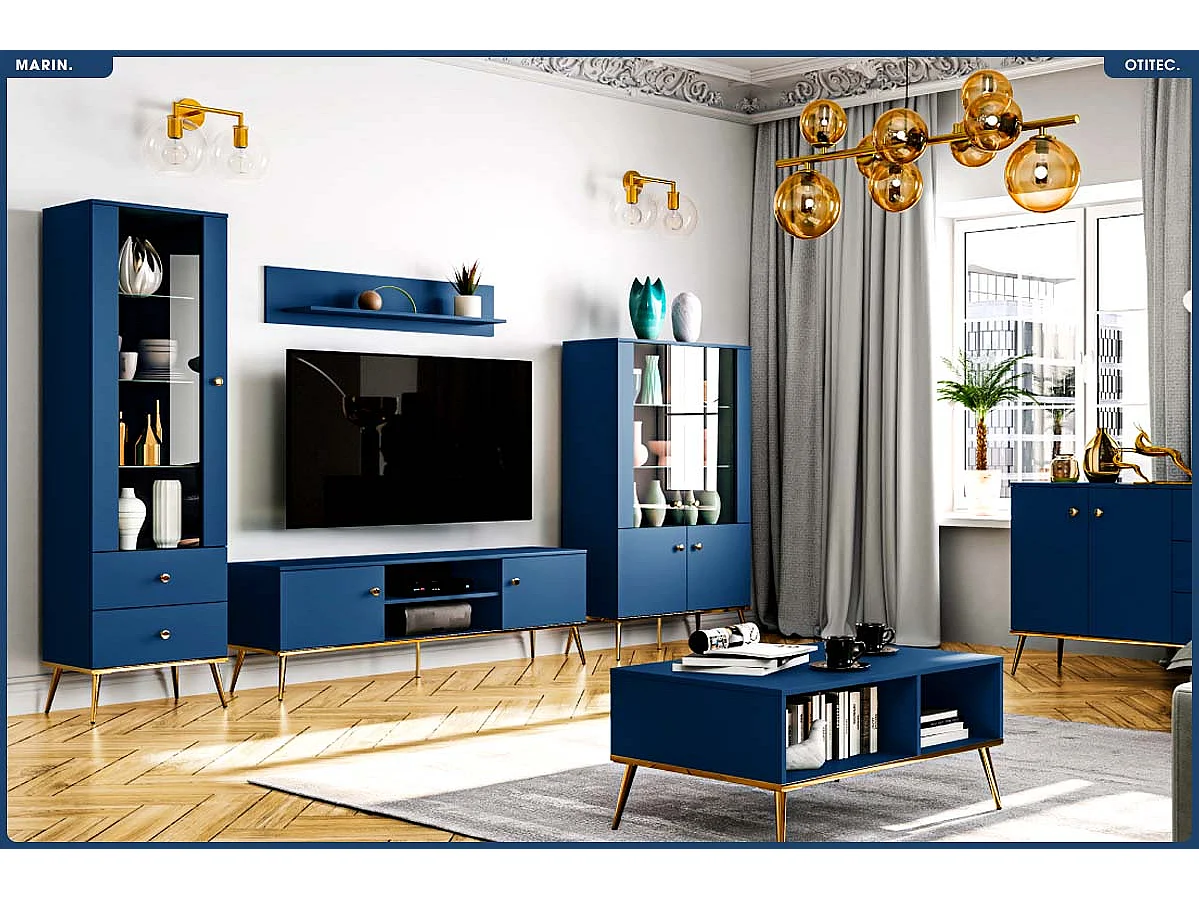 Armoire Vitrine - H.190 x L.55 x P.40 cm - MARIN