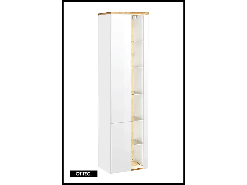 Colonne de salle de bain - 170 cm - Blanc - 2 portes - CYCLO