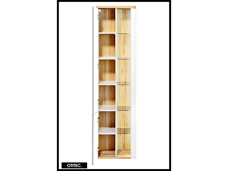 Colonne de salle de bain - 170 cm - Blanc - 2 portes - CYCLO