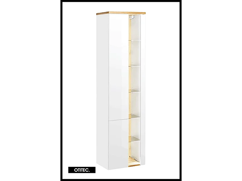 Colonne de salle de bain - 170 cm - Blanc - 2 portes - CYCLO
