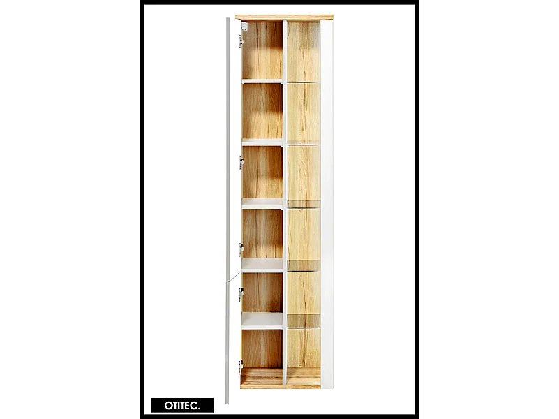 Colonne de salle de bain - 170 cm - Blanc - 2 portes - CYCLO