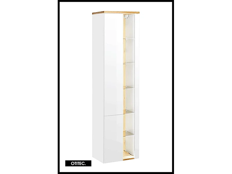 Colonne de salle de bain - 170 cm - Blanc - 2 portes - CYCLO