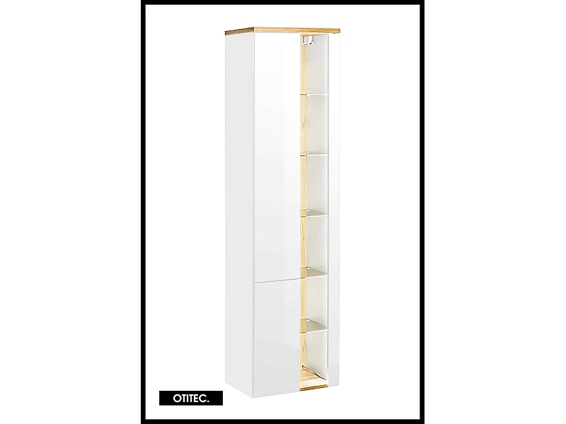 Colonne de salle de bain - 170 cm - Blanc - 2 portes - CYCLO
