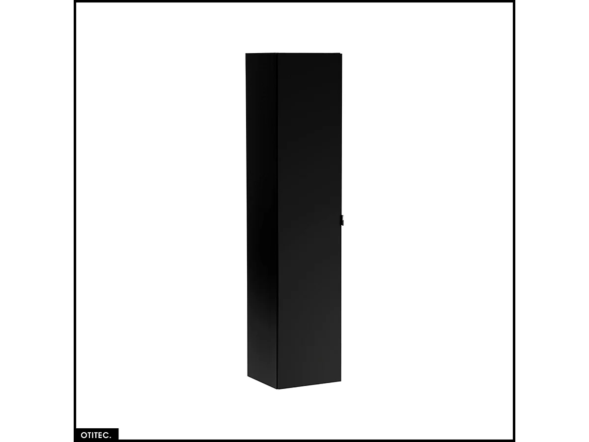 Colonne de salle de bain - 35 x 160 cm - 1 porte - 2 tiroirs - BOLD BLACK