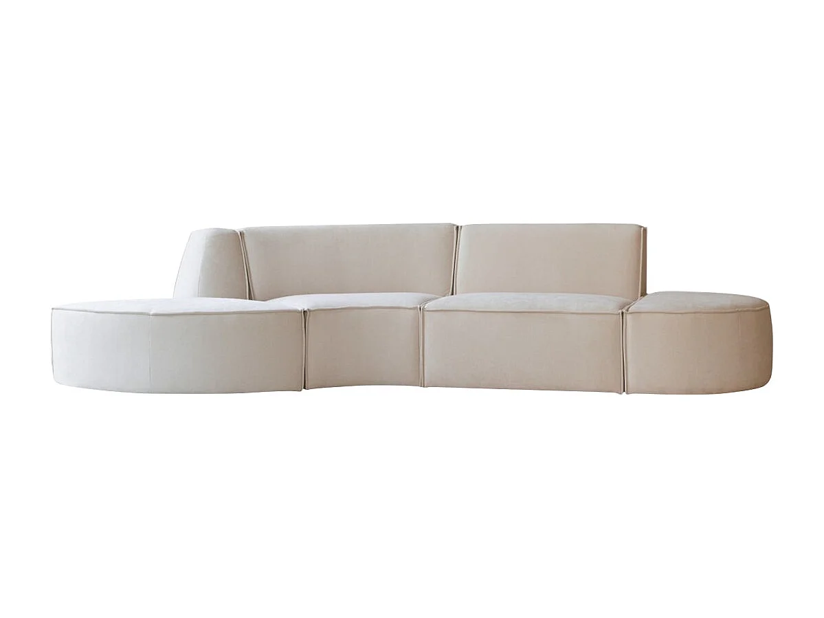 Banquette modulable Dario 4 places en tissu beige