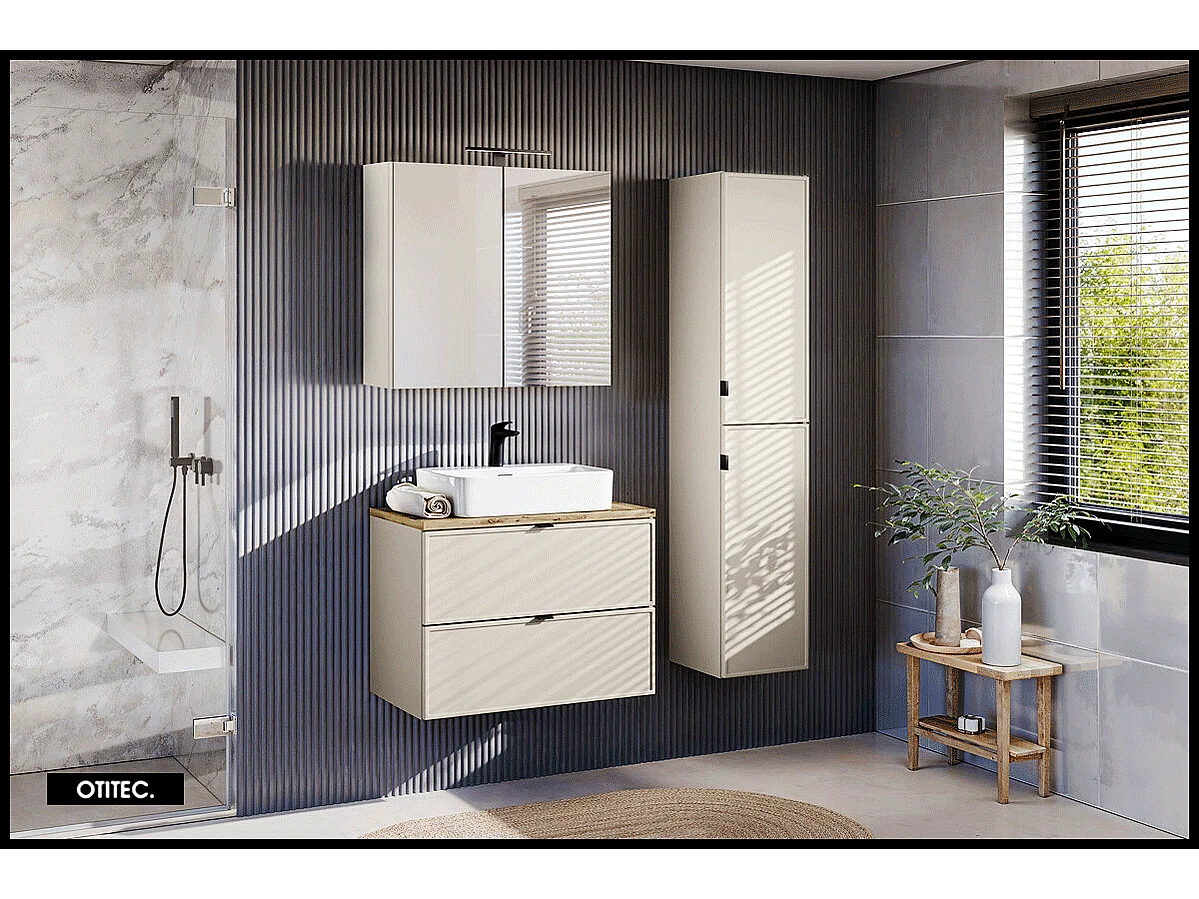 Colonne de salle de bain - 170 cm - Cachemire Mat - 2 portes - ASTRA