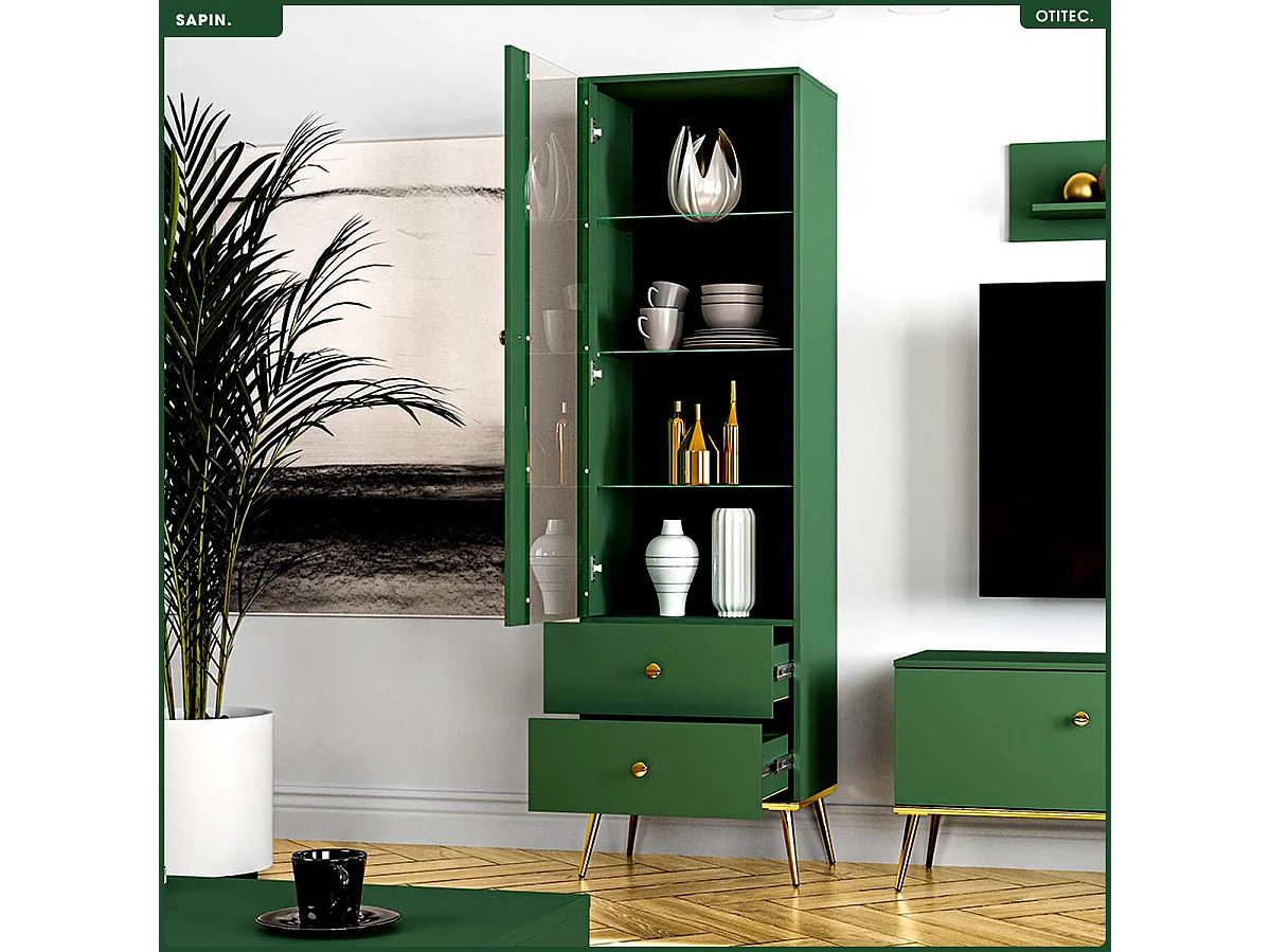 Armoire Vitrine - H.190 x L.55 x P.40 cm - SAPIN