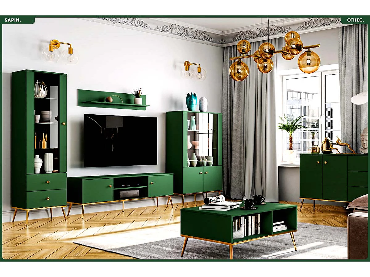 Armoire Vitrine - H.190 x L.55 x P.40 cm - SAPIN