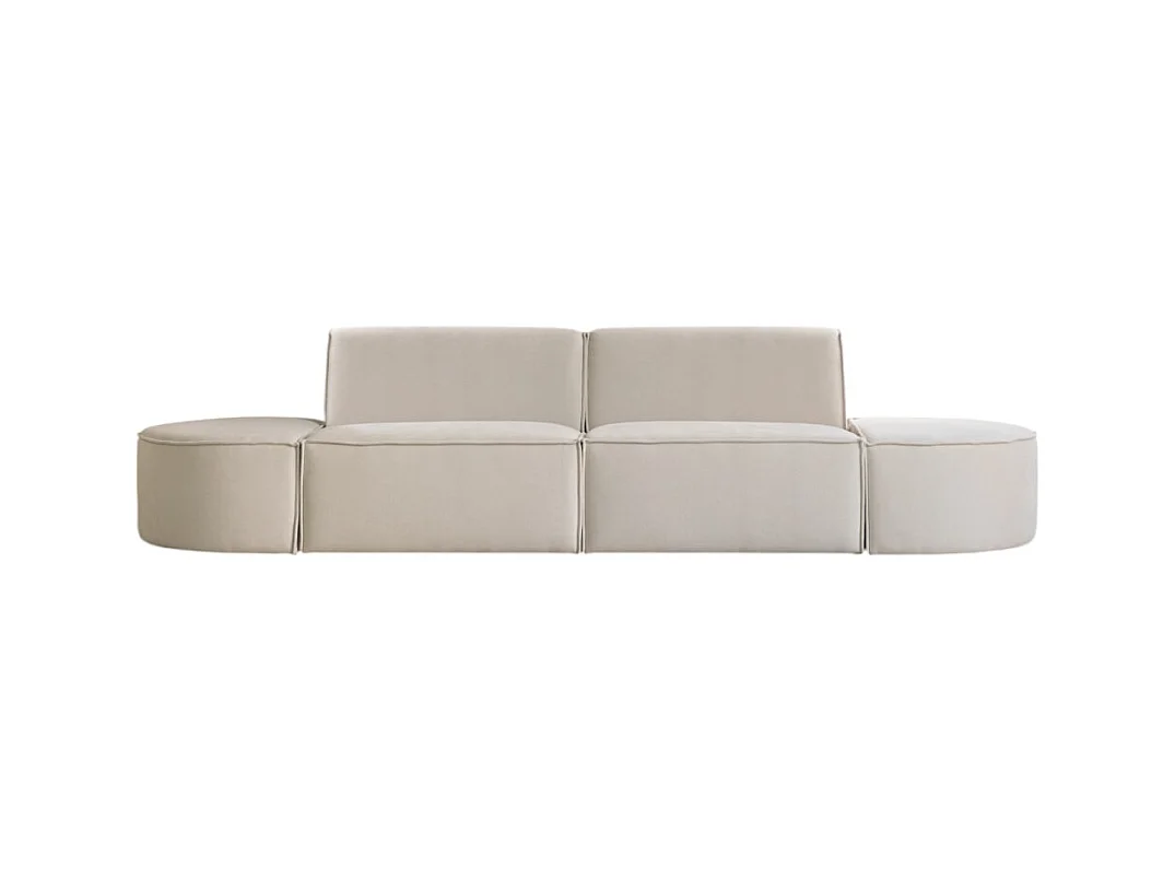 Modulsofa Dario aus beigefarbenem Stoff, 2-Sitzer