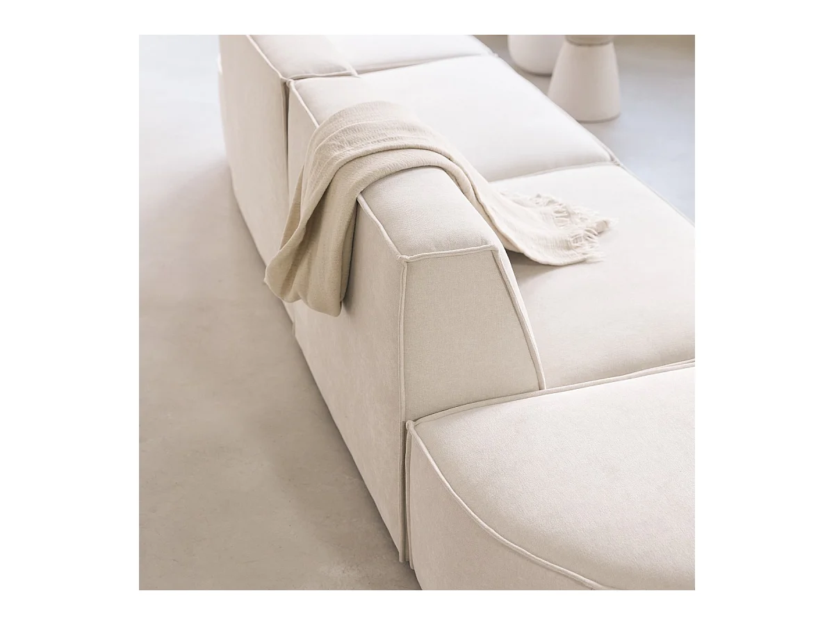 Modulsofa Dario aus beigefarbenem Stoff, 2-Sitzer