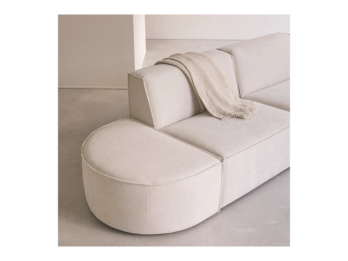 Modulsofa Dario aus beigefarbenem Stoff, 2-Sitzer