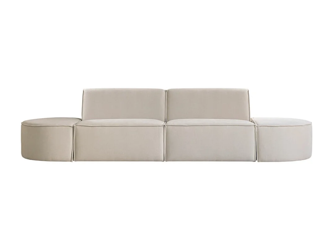 Canapé modulable Dario 2 places en tissu beige