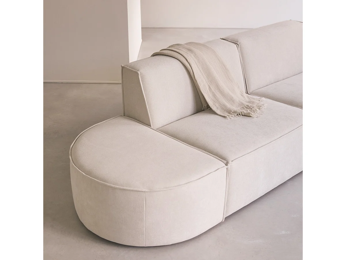 Canapé modulable Dario 2 places en tissu beige