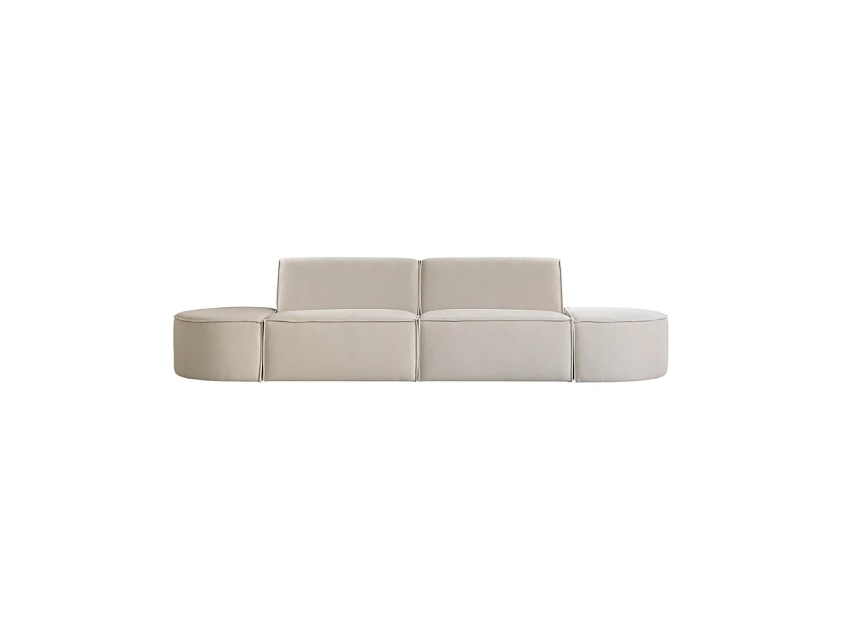 Canapé modulable Dario 2 places en tissu beige