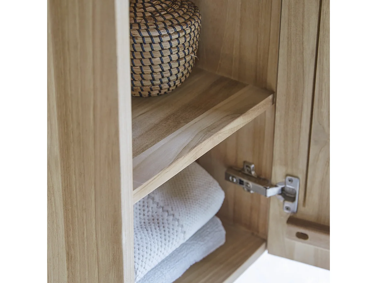 Scaffale a colonna in legno massello di teak arredo bagno Tikamoon