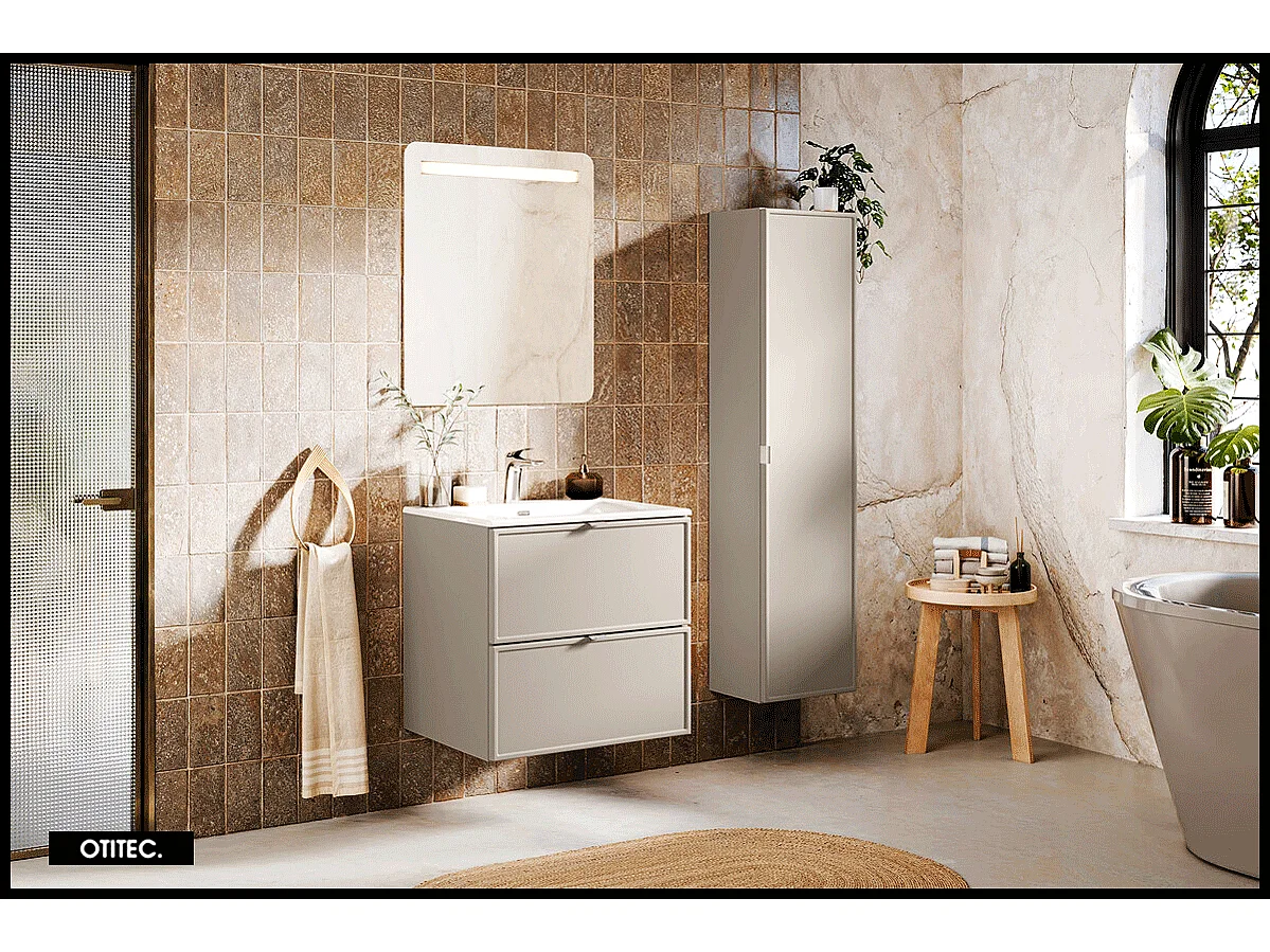 Colonne de salle de bain - 140 cm - Cachemire Mat - 1 porte - ASTRA