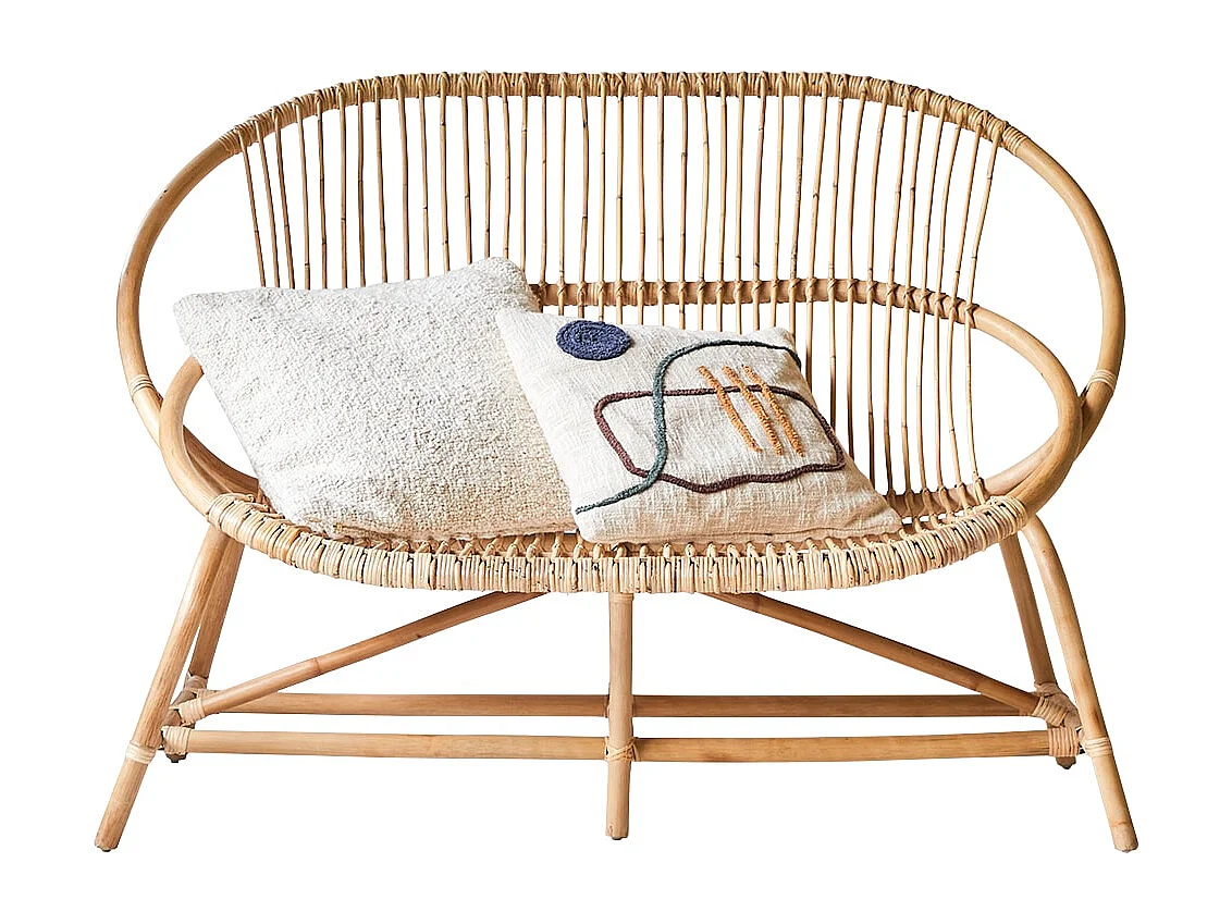 Panchina in steli di rattan Leontie, 2 posti