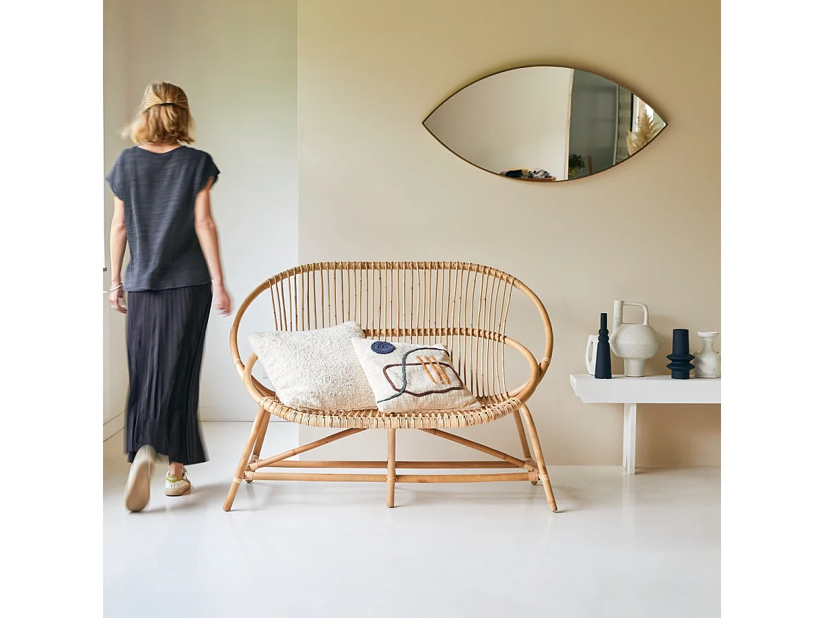 Bank Sofa aus Rattan exotischer Stil für Innen und Aussen ,2-Sitzer