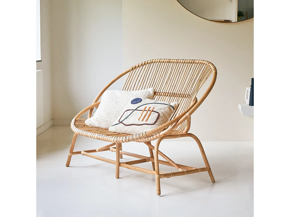 Bank Sofa aus Rattan exotischer Stil für Innen und Aussen ,2-Sitzer