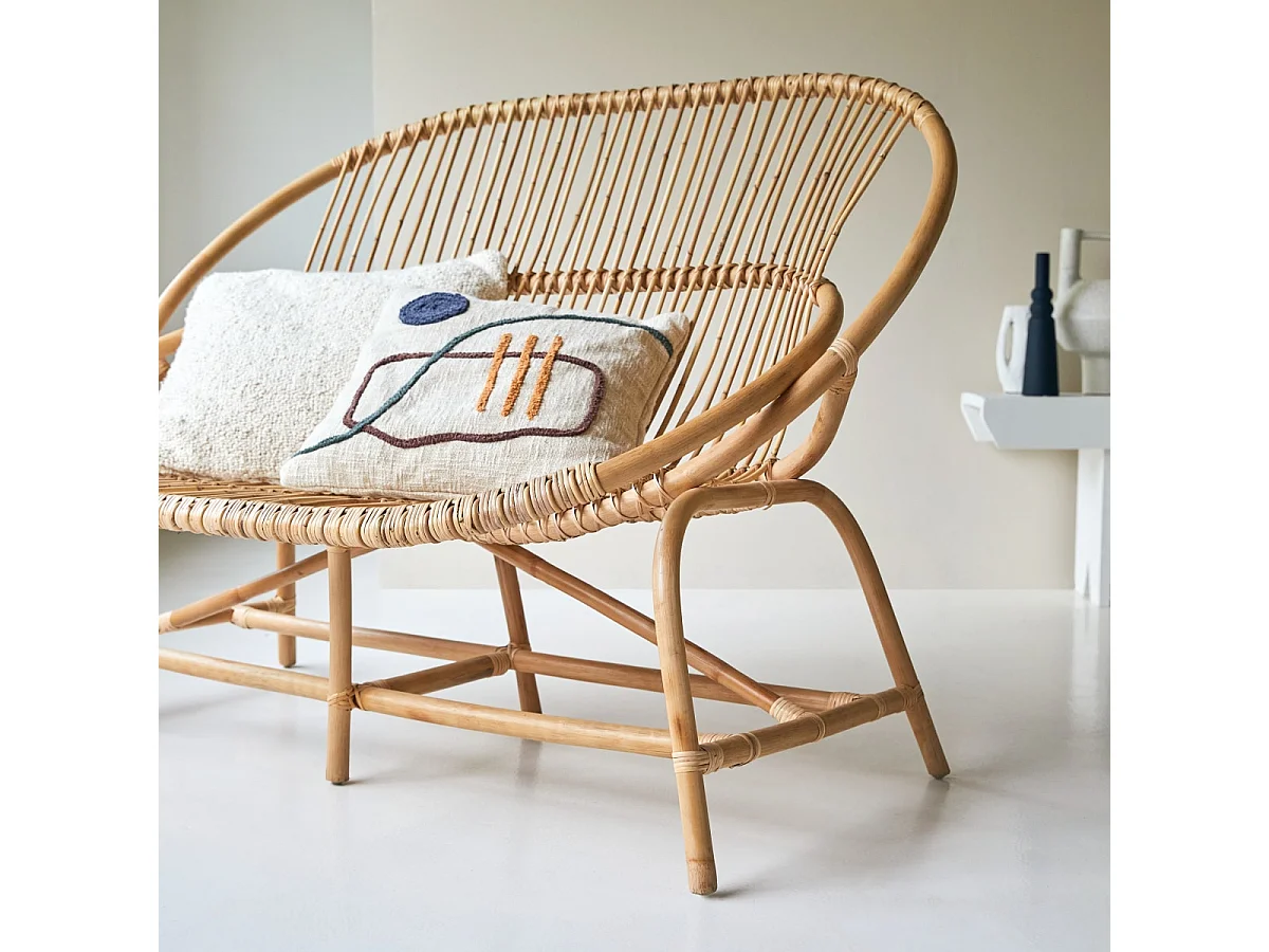 Bank Sofa aus Rattan exotischer Stil für Innen und Aussen ,2-Sitzer