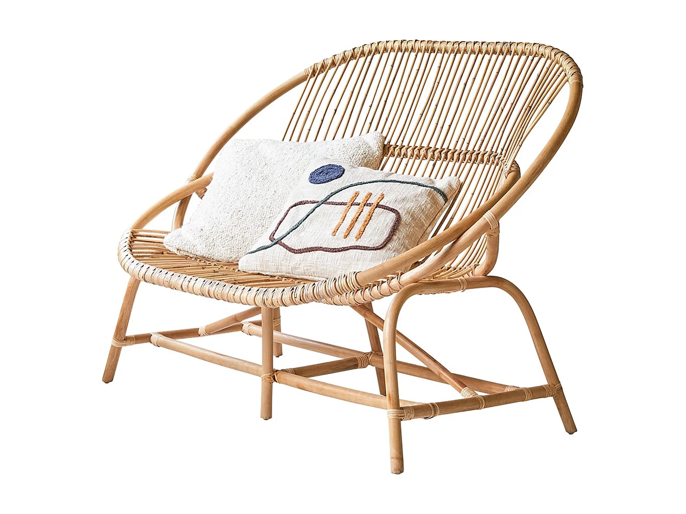 Bank Sofa aus Rattan exotischer Stil für Innen und Aussen ,2-Sitzer