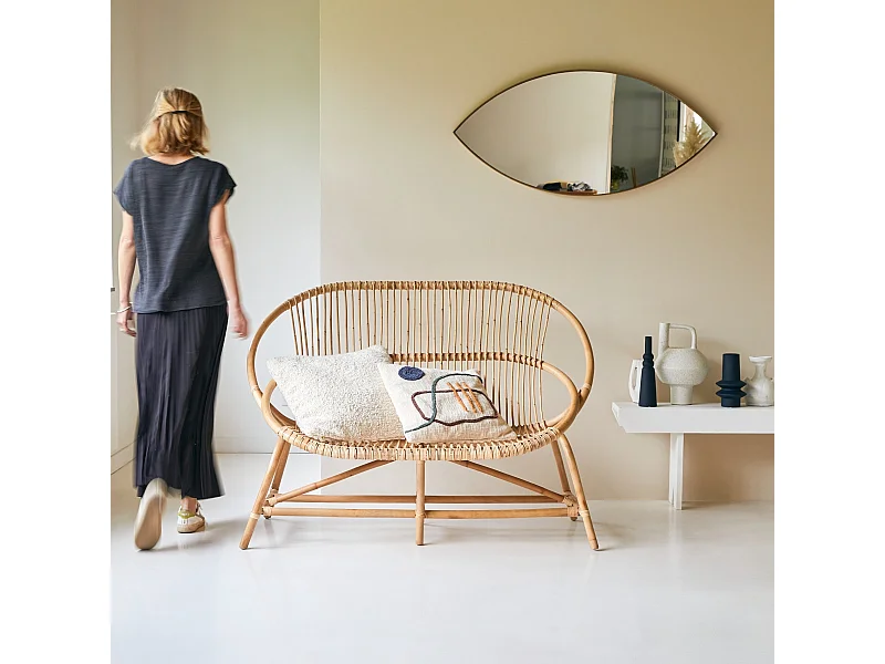 Bank Sofa aus Rattan exotischer Stil für Innen und Aussen ,2-Sitzer