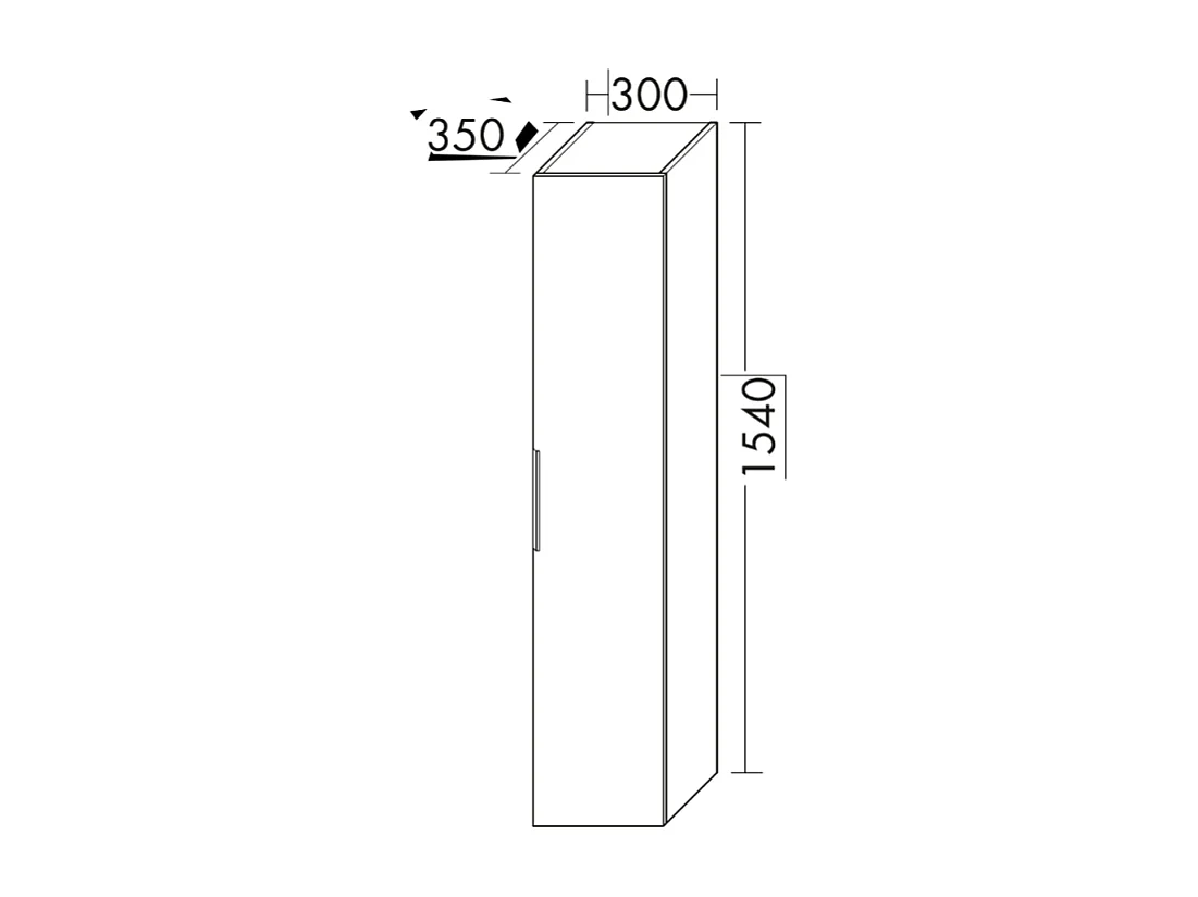 Colonne de salle de bain BURGBAD Olena 1 porte chêne clair