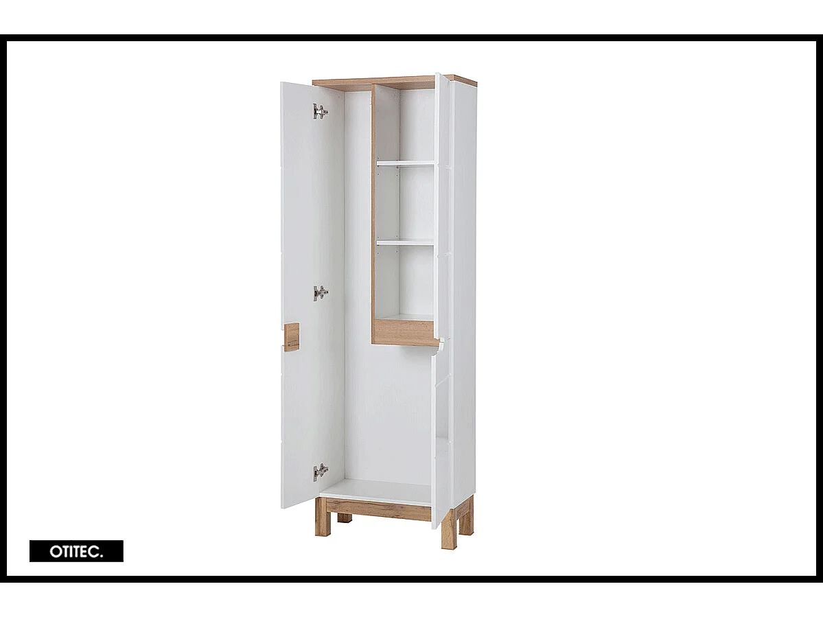 Colonne de salle de bain de 187 cm - Blanc - 3 portes - BALI