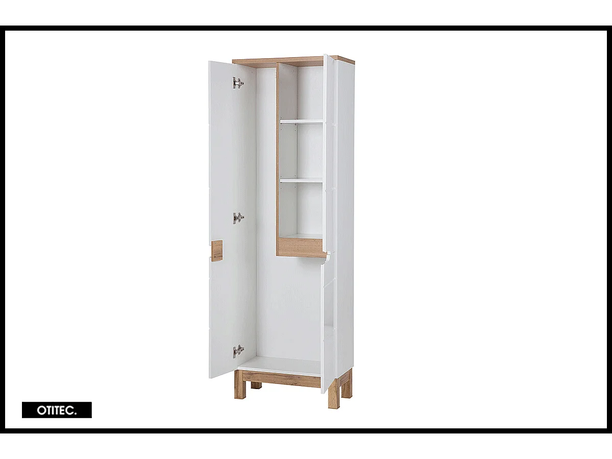 Colonne de salle de bain de 187 cm - Blanc - 3 portes - BALI