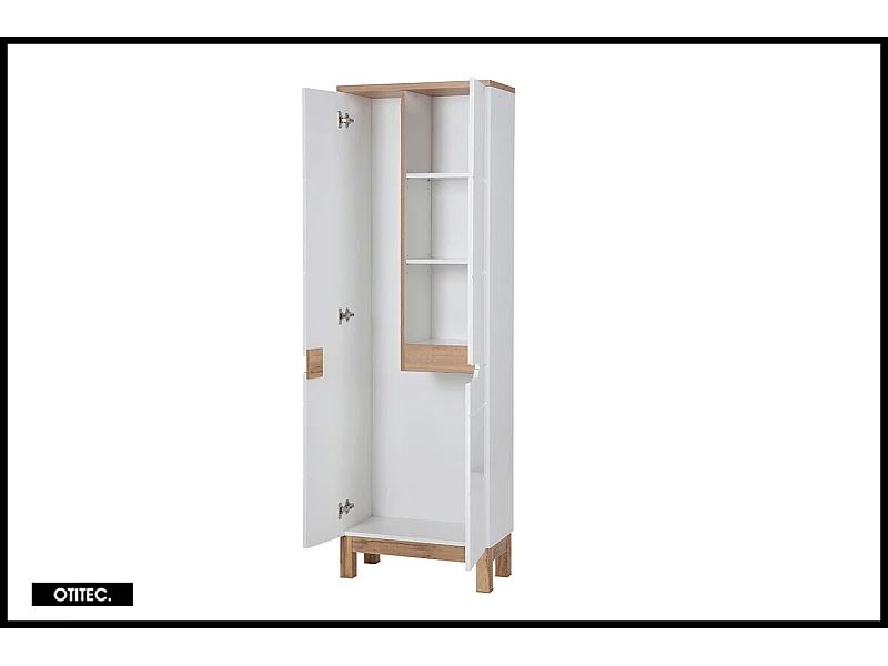 Colonne de salle de bain de 187 cm - Blanc - 3 portes - BALI