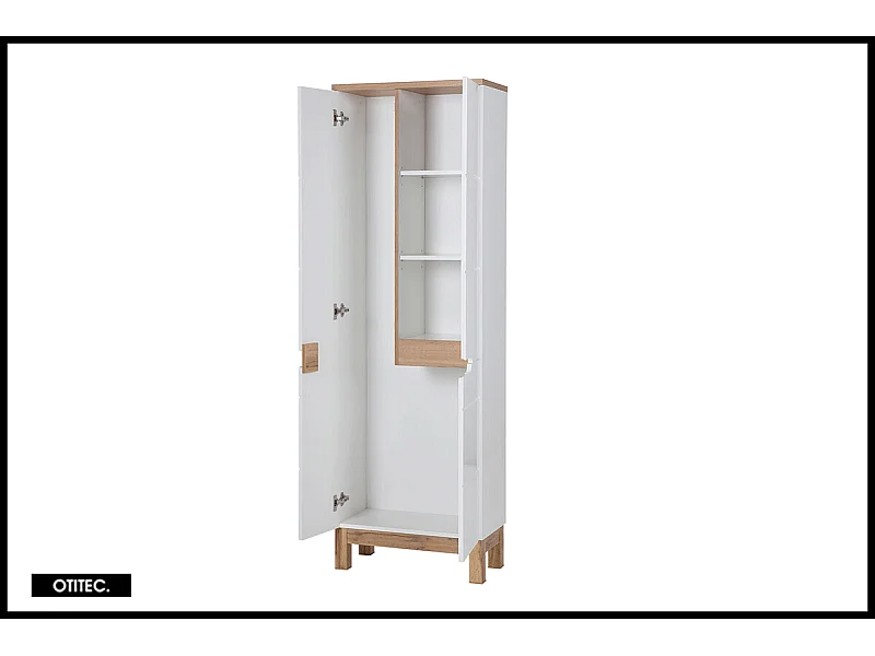 Colonne de salle de bain de 187 cm - Blanc - 3 portes - BALI