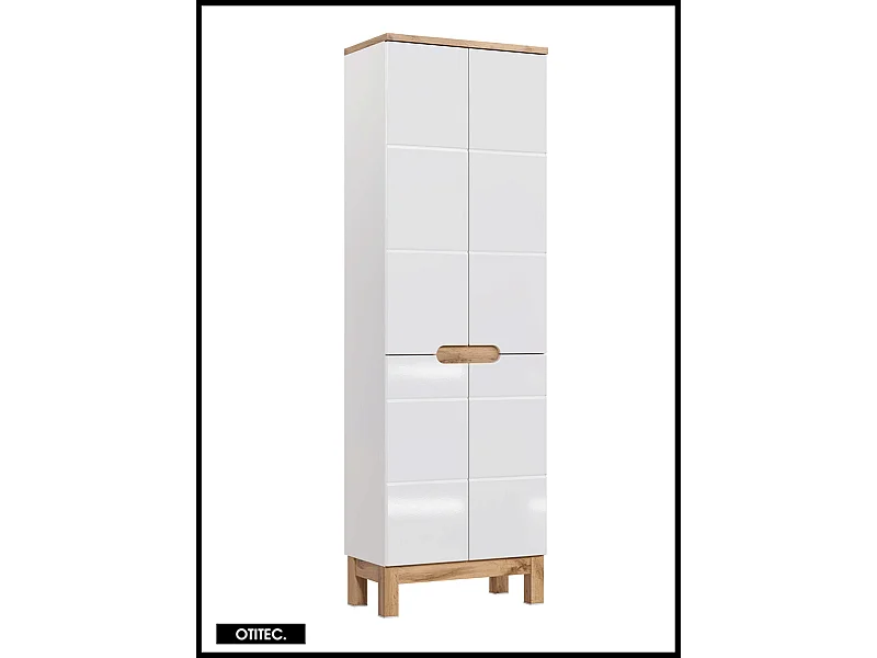 Colonne de salle de bain de 187 cm - Blanc - 4 portes - BALI