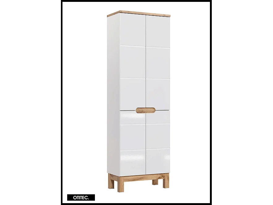 Colonne de salle de bain de 187 cm - Blanc - 4 portes - BALI