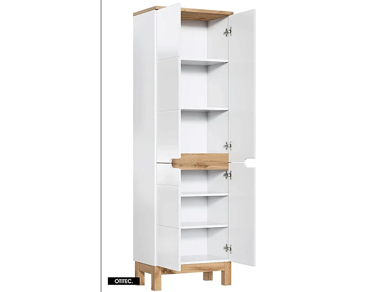 Colonne de salle de bain de 187 cm - Blanc - 4 portes - BALI