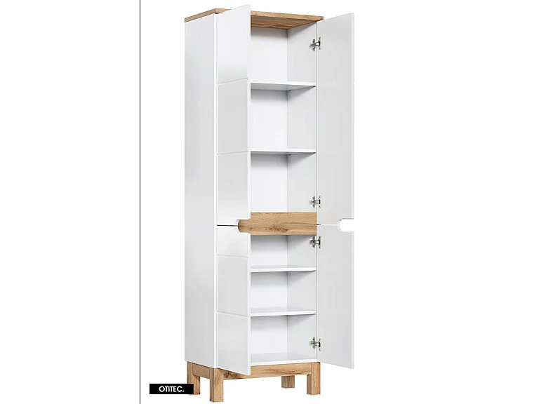 Colonne de salle de bain de 187 cm - Blanc - 4 portes - BALI