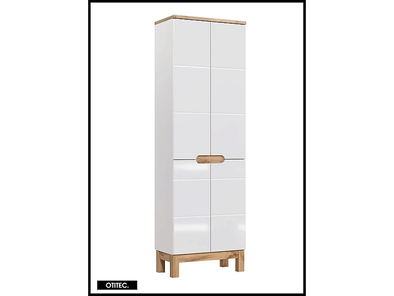 Colonne de salle de bain de 187 cm - Blanc - 4 portes - BALI