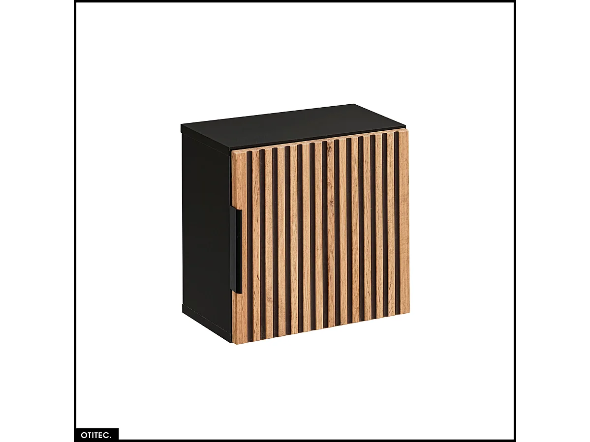 Cube de rangement - 35 x 35 cm - 1 porte - Chêne - WOTANIA