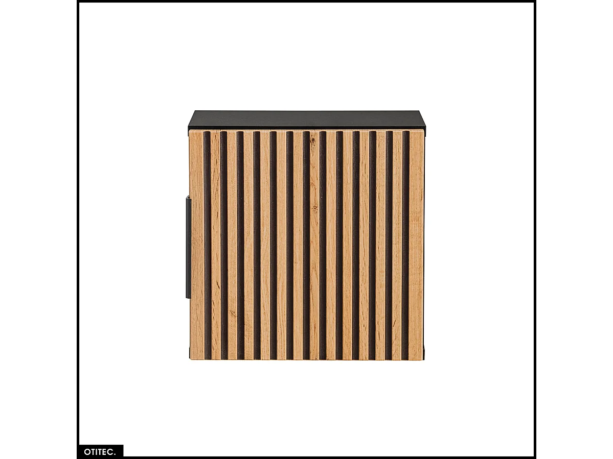 Cube de rangement - 35 x 35 cm - 1 porte - Chêne - WOTANIA