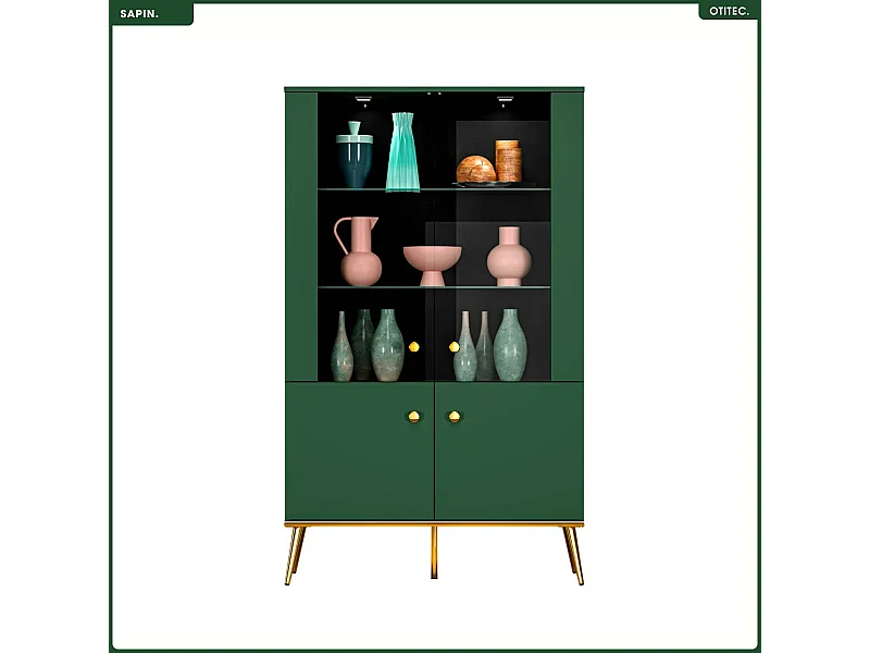 Armoire Vitrine - H.150 x L.92 x P.40 cm - SAPIN