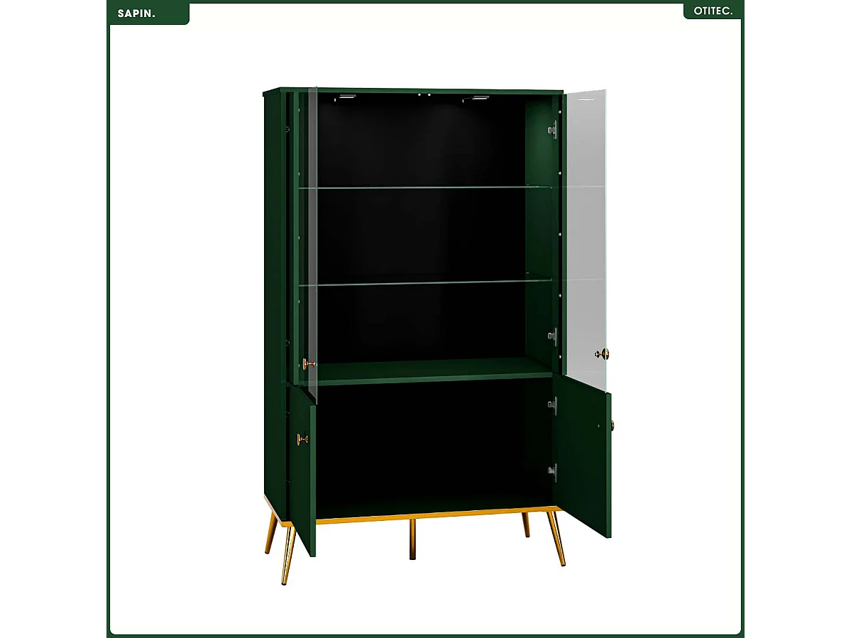 Armoire Vitrine - H.150 x L.92 x P.40 cm - SAPIN