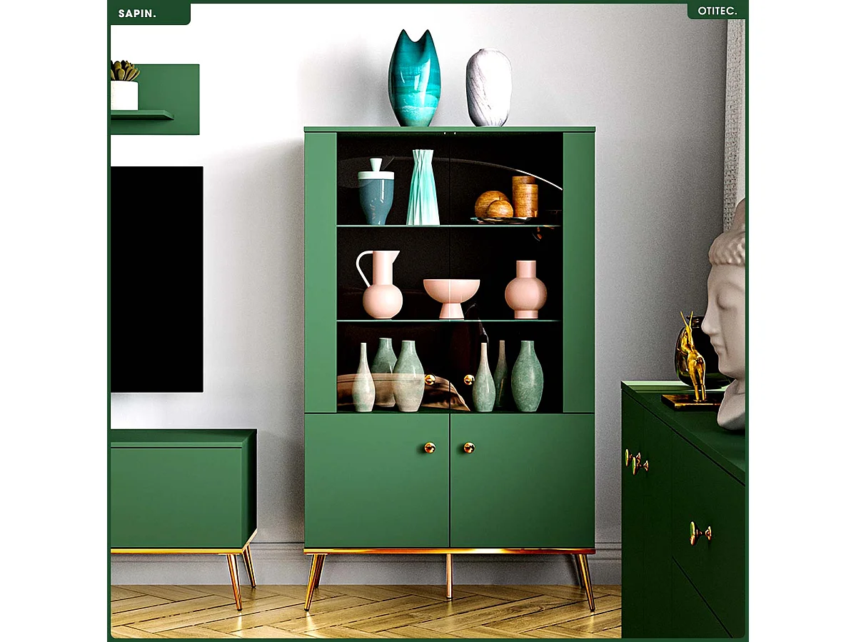 Armoire Vitrine - H.150 x L.92 x P.40 cm - SAPIN