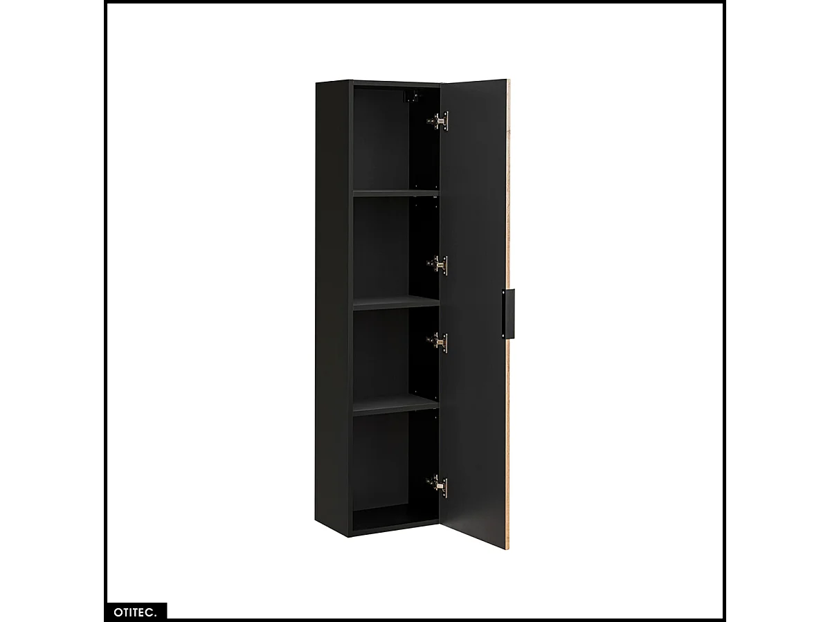 Colonne haute - 35 x 140 cm - 1 porte - Chêne Wotan - WOTANIA