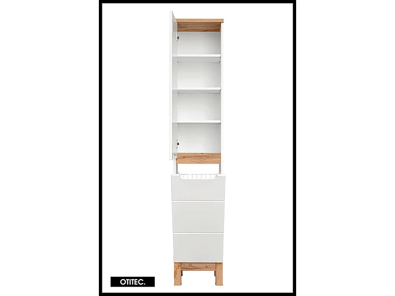 Colonne de salle de bain de 187 cm - Blanc - 2 portes - BALI