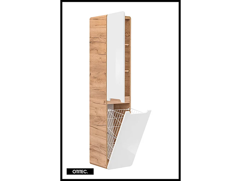 Colonne de salle de bain de 170 cm - Blanc - 2 portes - PASTI WHITE