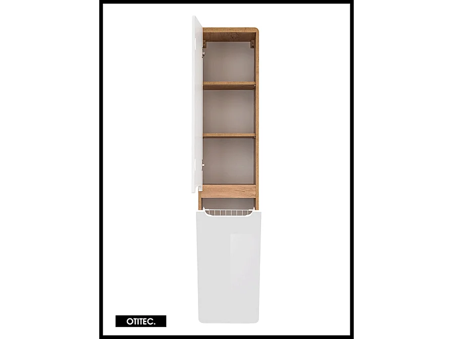 Colonne de salle de bain de 170 cm - Blanc - 2 portes - PASTI WHITE
