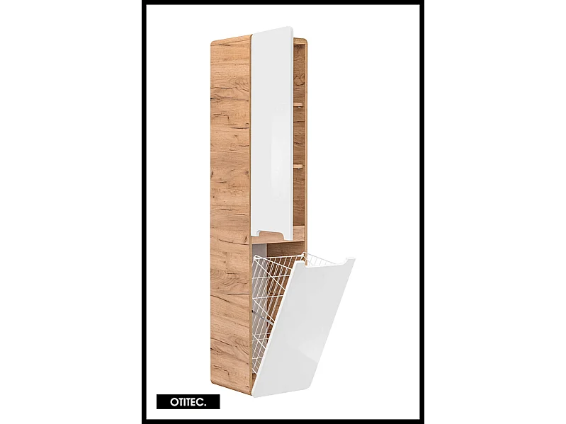 Colonne de salle de bain de 170 cm - Blanc - 2 portes - PASTI WHITE