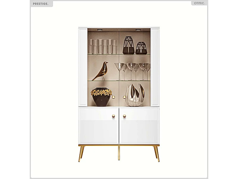Armoire Vitrine - H.150 x L.92 x P.40 cm - PRESTIGE