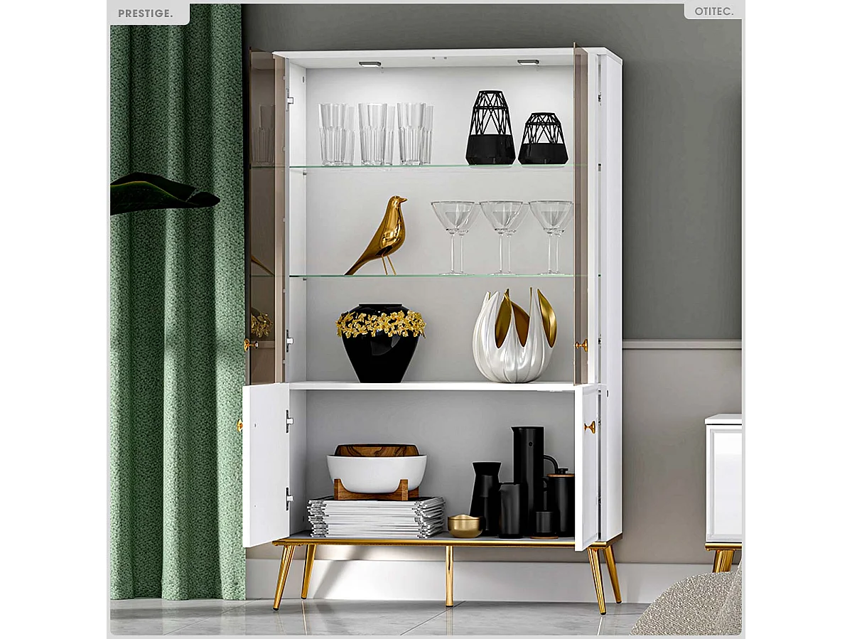 Armoire Vitrine - H.150 x L.92 x P.40 cm - PRESTIGE