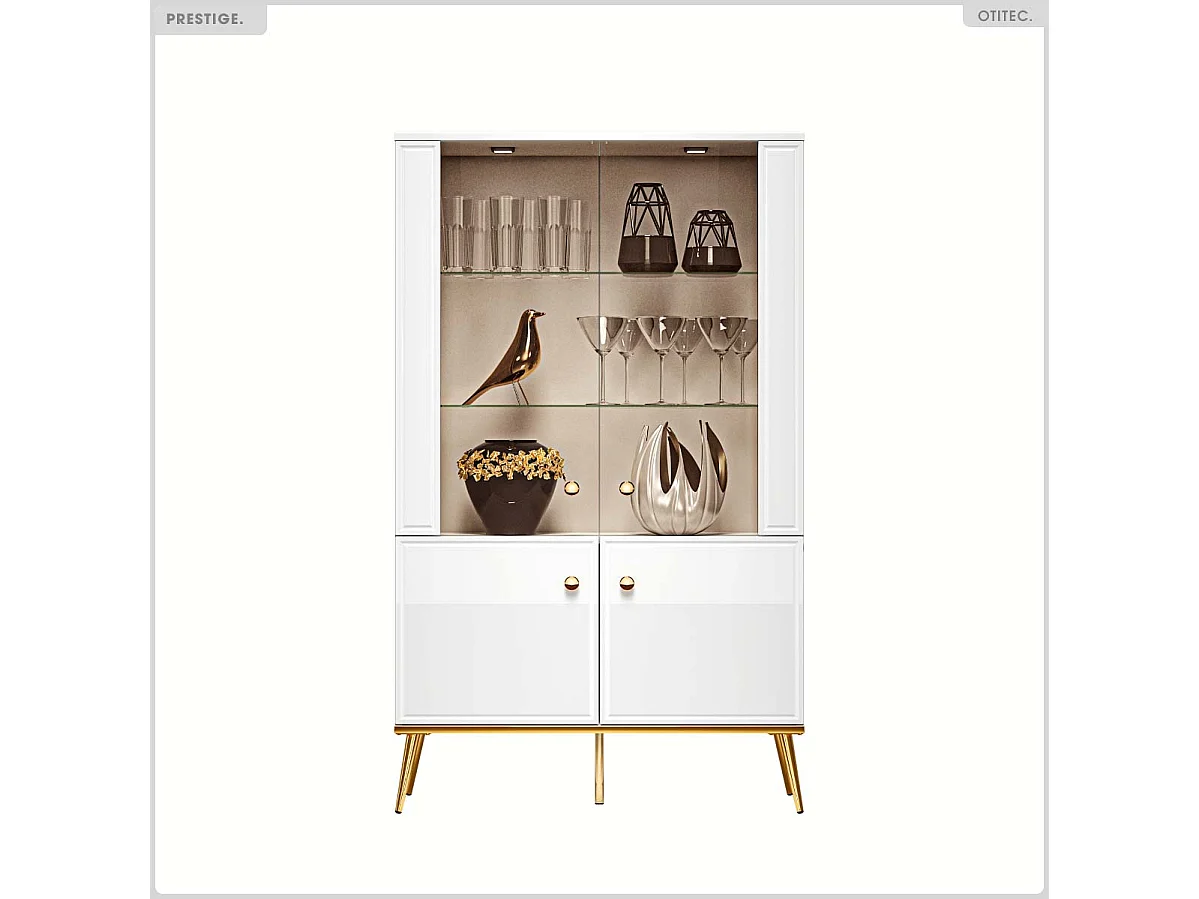 Armoire Vitrine - H.150 x L.92 x P.40 cm - PRESTIGE